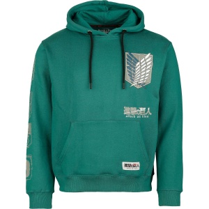 Attack On Titan Flügel der Freiheit - Logo Mikina s kapucí zelená - Merchstore.cz