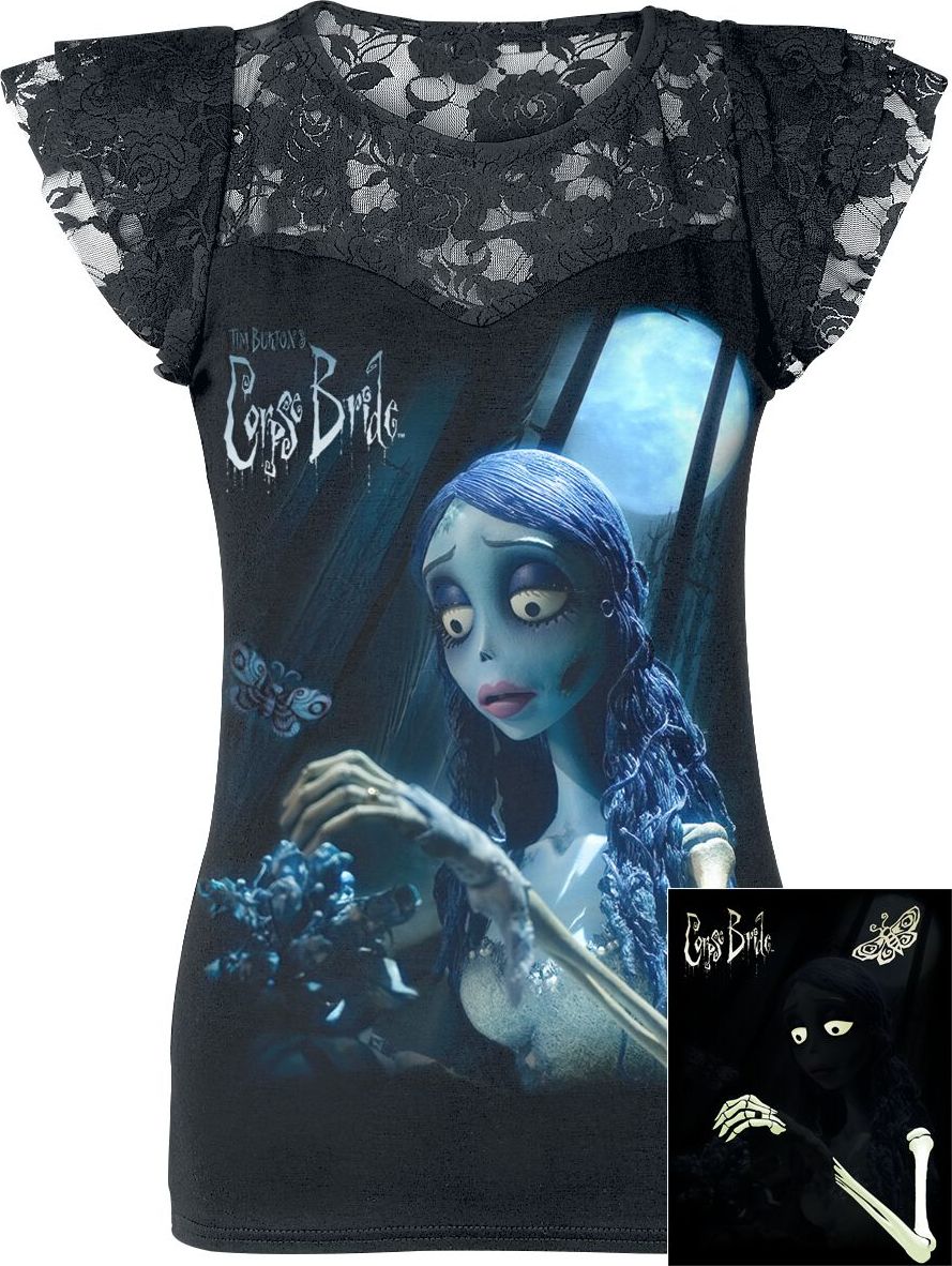 Corpse Bride Emily - Glow In The Dark Dámské tričko černá - Merchstore.cz Corpse Bride Emily - Glow In The Dark Dámské tričko černá - Merchstore.cz