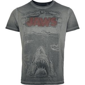 Der weisse Hai Jaws - Comic Tričko šedá - Merchstore.cz