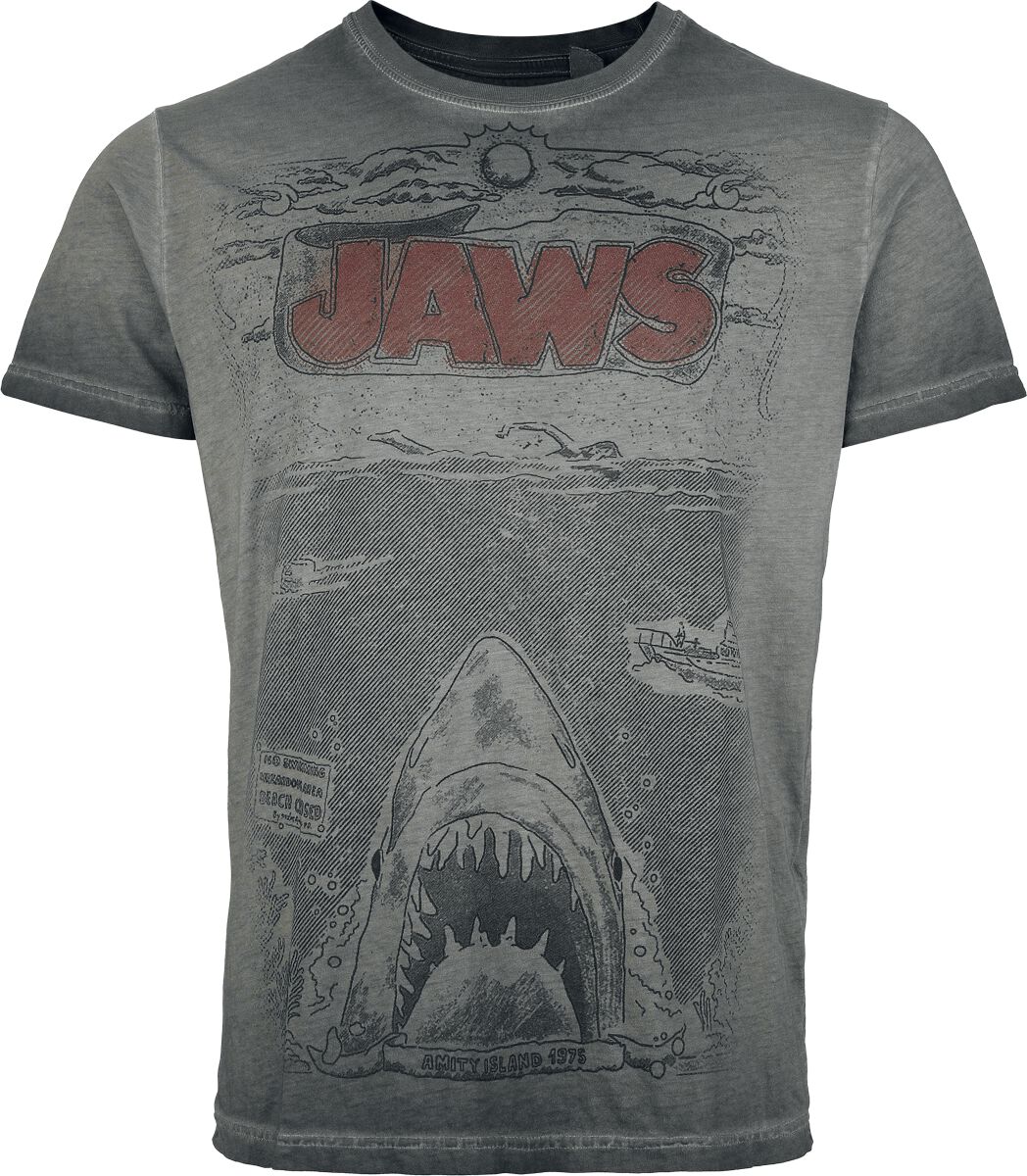 Der weisse Hai Jaws - Comic Tričko šedá - Merchstore.cz Der weisse Hai Jaws - Comic Tričko šedá - Merchstore.cz