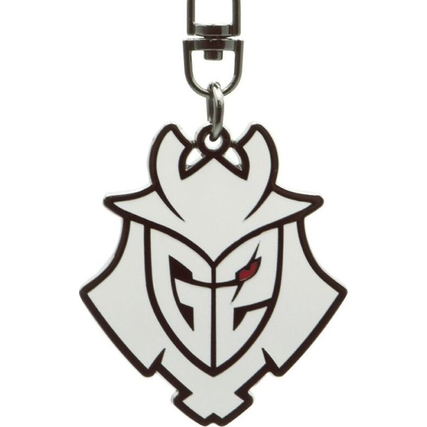 G2 Esports Samurai Logo Klíčenka bílá/cerná/cervená - Merchstore.cz