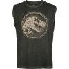 Jurassic Park Jurassic World - Cracked Earth Logo Tank top šedá - Merchstore.cz
