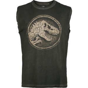 Jurassic Park Jurassic World - Cracked Earth Logo Tank top šedá - Merchstore.cz