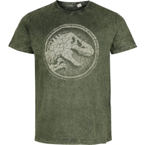 Jurassic Park Jurassic World - Cracked Earth Logo Tričko zelená - Merchstore.cz