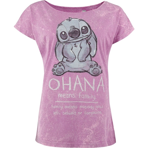 Lilo & Stitch Las Ohana Dámské tričko růžová - Merchstore.cz