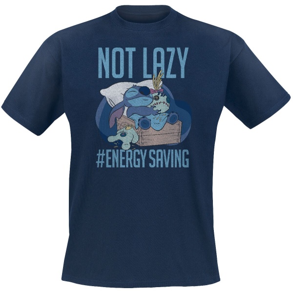 Lilo & Stitch Not Lazy Tričko modrá - Merchstore.cz