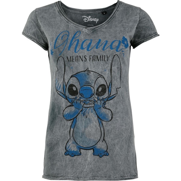 Lilo & Stitch Ohana Dámské tričko světle šedá - Merchstore.cz
