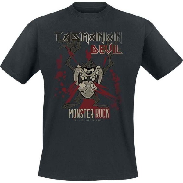 Looney Tunes Tasmanian Devil Monster Rock Tričko černá - Merchstore.cz