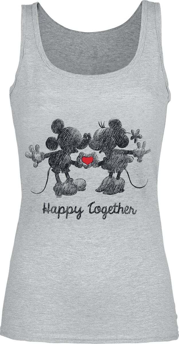 Mickey & Minnie Mouse Happy Together Dámský top prošedivelá - Merchstore.cz Mickey & Minnie Mouse Happy Together Dámský top prošedivelá - Merchstore.cz