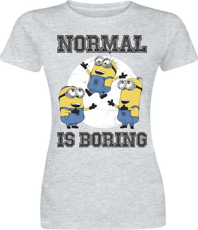 Minions Normal life is boring Dámské tričko šedá - Merchstore.cz Minions Normal life is boring Dámské tričko šedá - Merchstore.cz