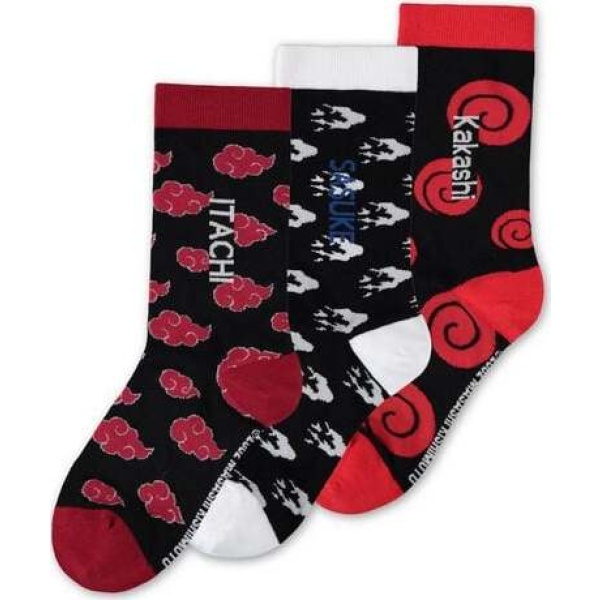 Naruto Sasuke Kakashi Itachi (balení 3 ks) Ponožky vícebarevný - Merchstore.cz
