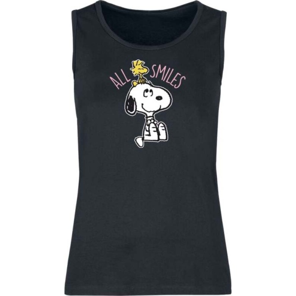 Peanuts Snoopy And Woodstock - All Smiles Dámský top černá - Merchstore.cz