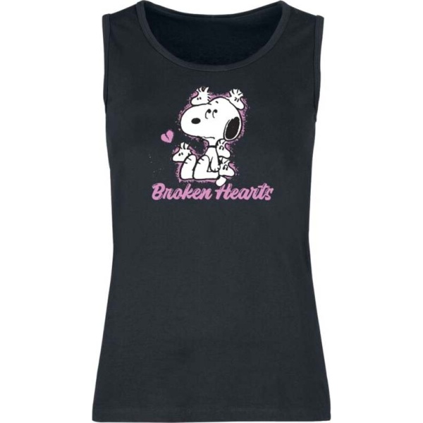 Peanuts Snoopy - Broken Hearts Dámský top černá - Merchstore.cz