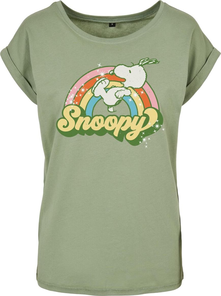 Peanuts Snoopy - Retro Rainbow Dámské tričko zelená - Merchstore.cz Peanuts Snoopy - Retro Rainbow Dámské tričko zelená - Merchstore.cz