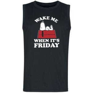 Peanuts Snoopy - Wake Me When It´s Friday Tank top černá - Merchstore.cz