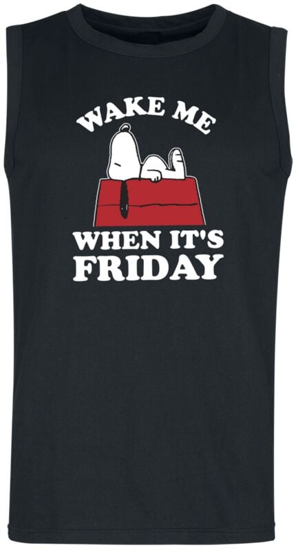 Peanuts Snoopy - Wake Me When It´s Friday Tank top černá - Merchstore.cz Peanuts Snoopy - Wake Me When It´s Friday Tank top černá - Merchstore.cz