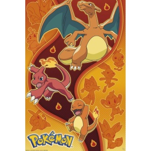 Pokémon Fire Starters plakát vícebarevný - Merchstore.cz