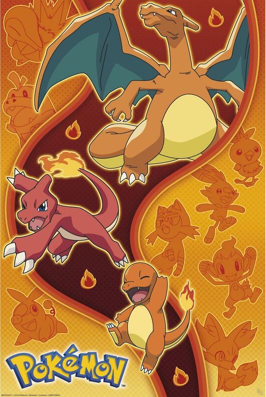 Pokémon Fire Starters plakát vícebarevný - Merchstore.cz Pokémon Fire Starters plakát vícebarevný - Merchstore.cz