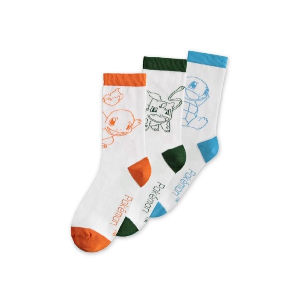 Pokémon Ponožky Charmander Bulbasaur Squirtle Ponožky vícebarevný - Merchstore.cz