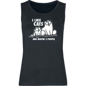 Simon's Cat I Like Cats And Maybe 3 People Dámský top černá - Merchstore.cz