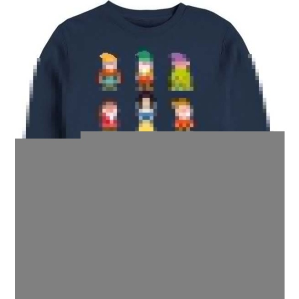 Sněhurka a sedm trpaslíků Pixel Dwarf Dámská mikina námořnická modrá - Merchstore.cz