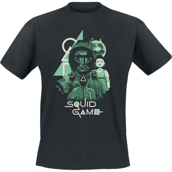 Squid Game Front Man And Group Overlay Tričko černá - Merchstore.cz