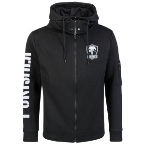 The Punisher Logo Skull Mikina s kapucí na zip černá - Merchstore.cz