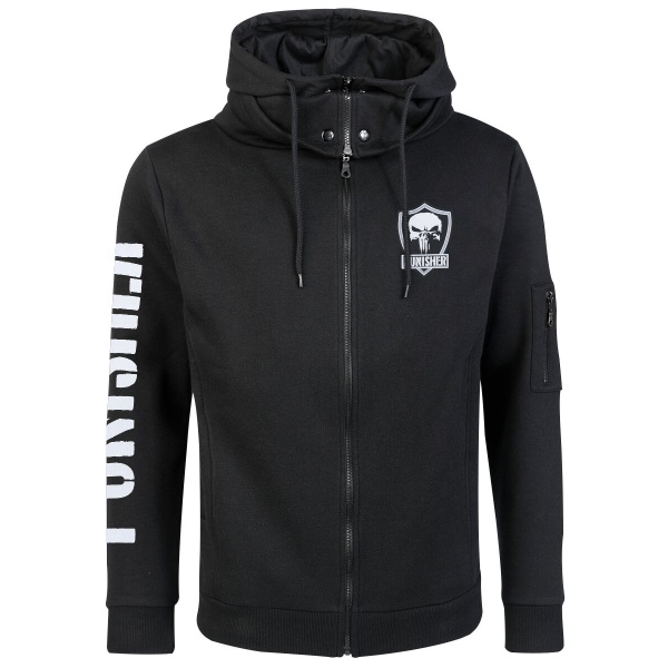 The Punisher Logo Skull Mikina s kapucí na zip černá - Merchstore.cz