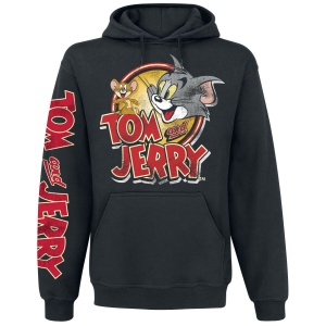 Tom And Jerry Cartoon Logo Mikina s kapucí černá - Merchstore.cz