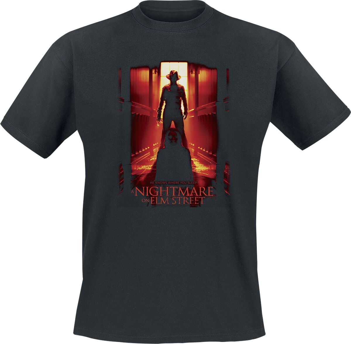 A Nightmare on Elm Street He Knows Where You Sleep Tričko černá - Merchstore.cz A Nightmare on Elm Street He Knows Where You Sleep Tričko černá - Merchstore.cz