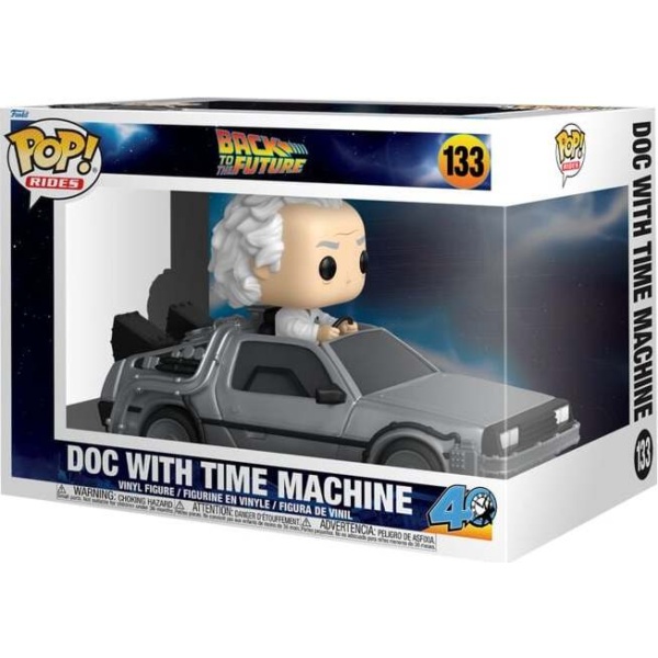 Back To The Future Vinylová figurka č.133 Doc with Time Machine (Pop! Rides Deluxe) Sberatelská postava standard - Merchstore.cz