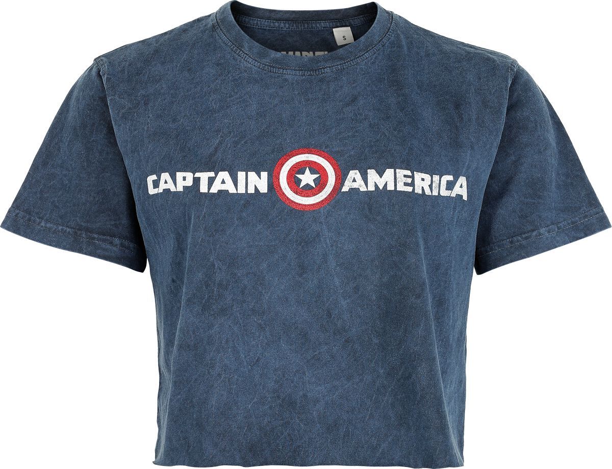 Captain America Captain Logo Dámské tričko modrá - Merchstore.cz Captain America Captain Logo Dámské tričko modrá - Merchstore.cz