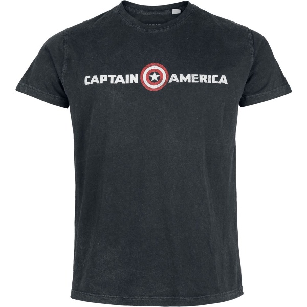Captain America Captain Logo Tričko černá - Merchstore.cz