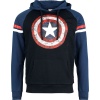 Captain America Comic Shield Mikina s kapucí cerná/modrá - Merchstore.cz