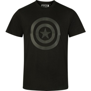 Captain America Shield Logo Tričko černá - Merchstore.cz