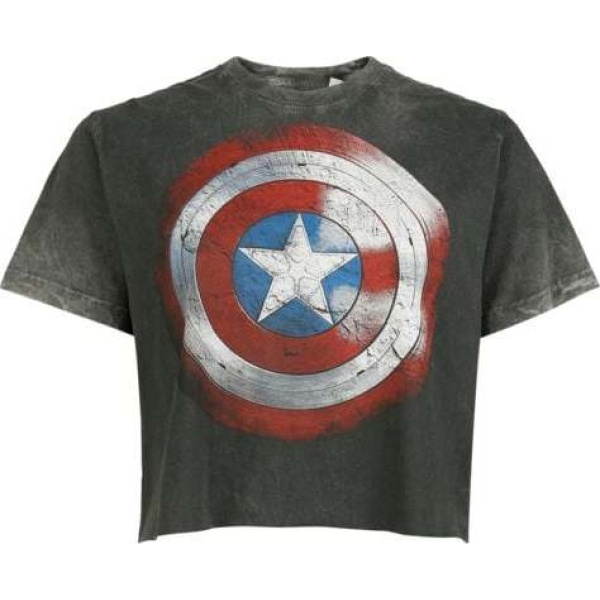 Captain America Vintage Shield Dámské tričko šedá - Merchstore.cz