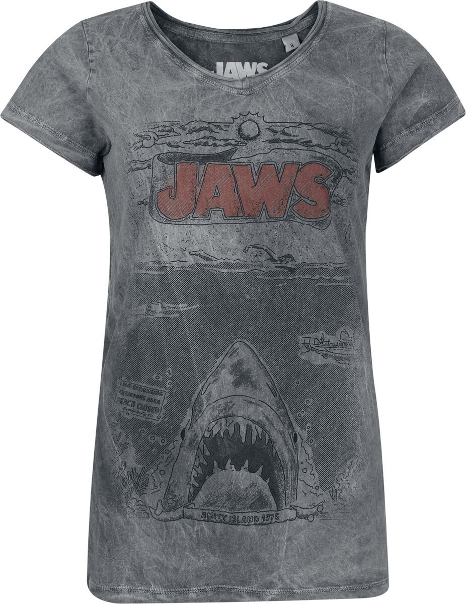 Der weisse Hai Jaws - Comic Dámské tričko šedá - Merchstore.cz