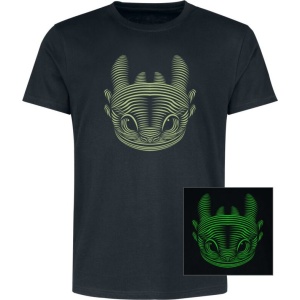 Drachenzähmen leicht gemacht Toothless - svítí v tmě Tričko černá - Merchstore.cz