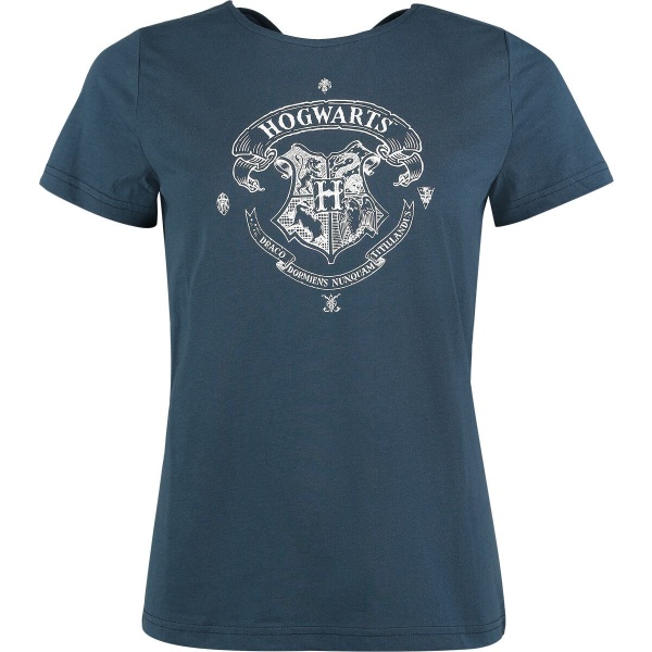 Harry Potter Tričko s bradavickými erby Dámské tričko modrá - Merchstore.cz