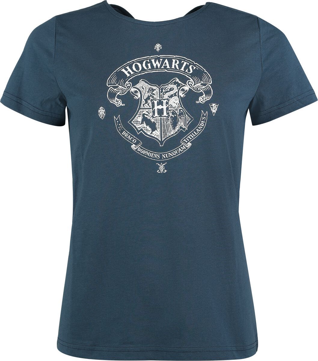 Harry Potter Tričko s bradavickými erby Dámské tričko modrá - Merchstore.cz Harry Potter Tričko s bradavickými erby Dámské tričko modrá - Merchstore.cz