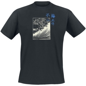 Hokusai Great Wave Duo Colour Great Wave Tričko černá - Merchstore.cz