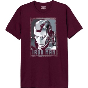 Iron Man Head Tričko tmavě červená - Merchstore.cz