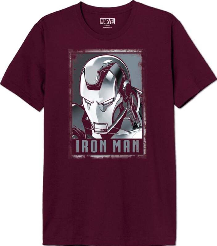 Iron Man Head Tričko tmavě červená - Merchstore.cz Iron Man Head Tričko tmavě červená - Merchstore.cz