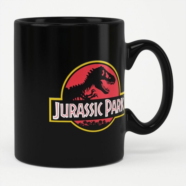 Jurassic Park Logo Hrnek černá - Merchstore.cz