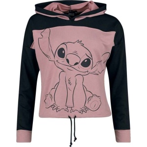 Lilo & Stitch Sit Dámská mikina s kapucí cerná/ružová - Merchstore.cz