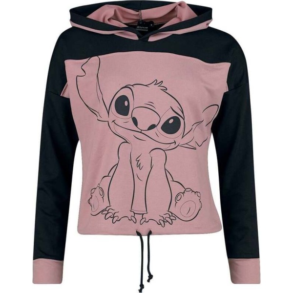 Lilo & Stitch Sit Dámská mikina s kapucí cerná/ružová - Merchstore.cz