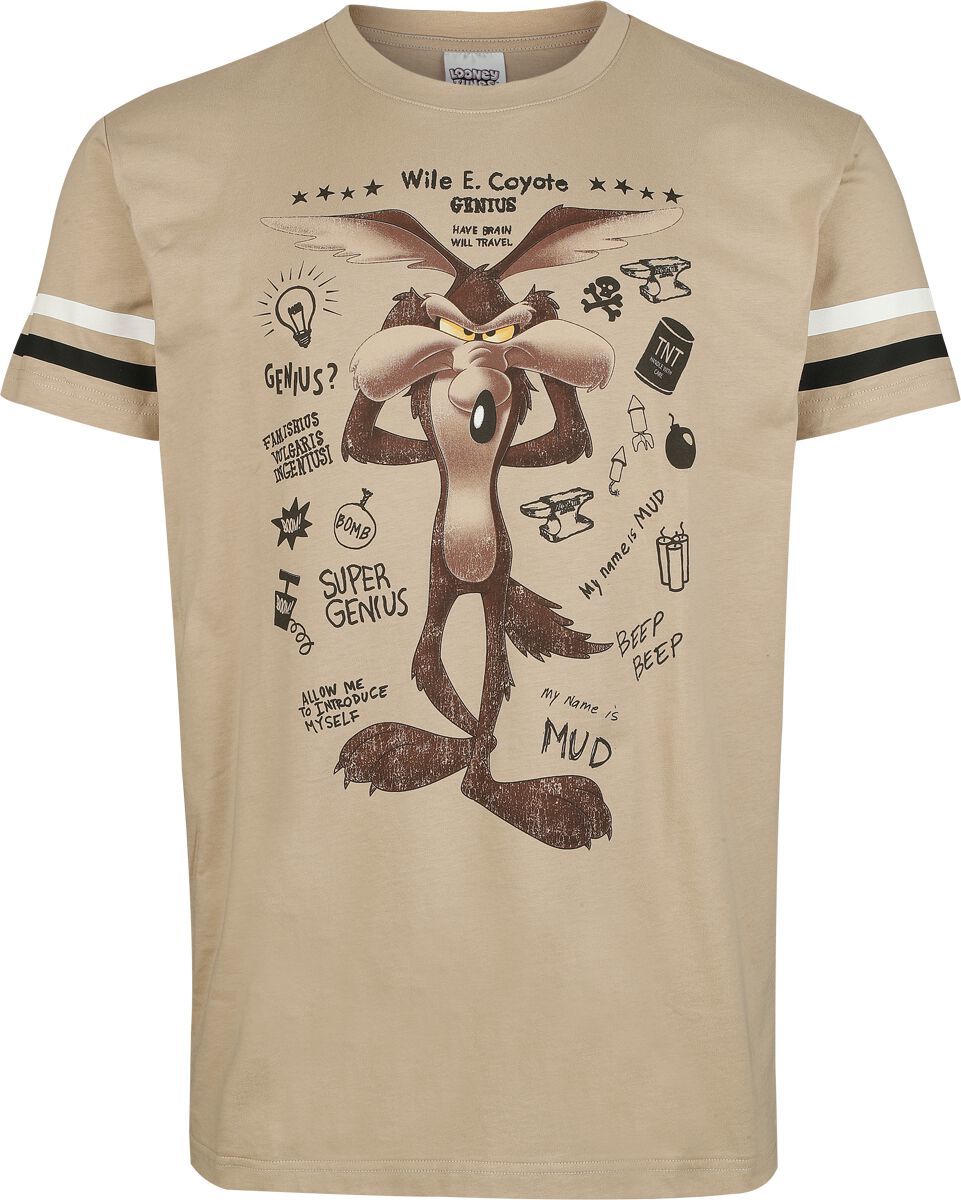 Looney Tunes Coyote Genius Tričko béžová - Merchstore.cz Looney Tunes Coyote Genius Tričko béžová - Merchstore.cz