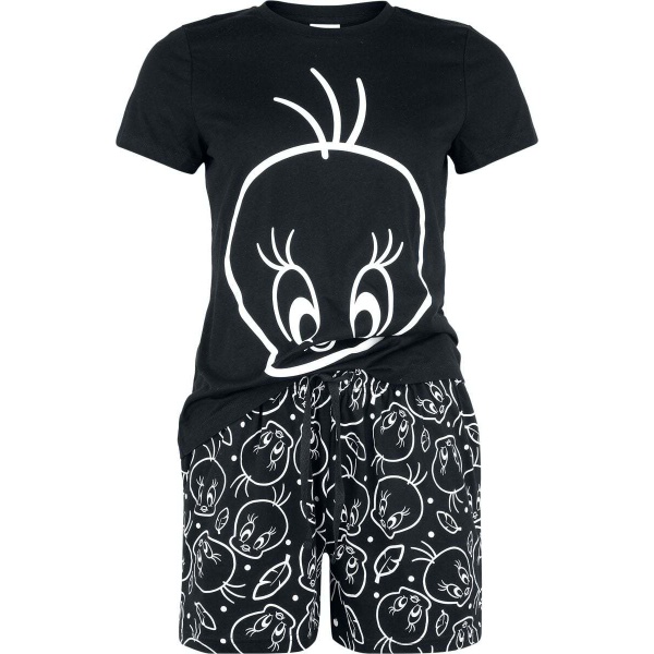 Looney Tunes Tweety Outlines pyžama černá - Merchstore.cz