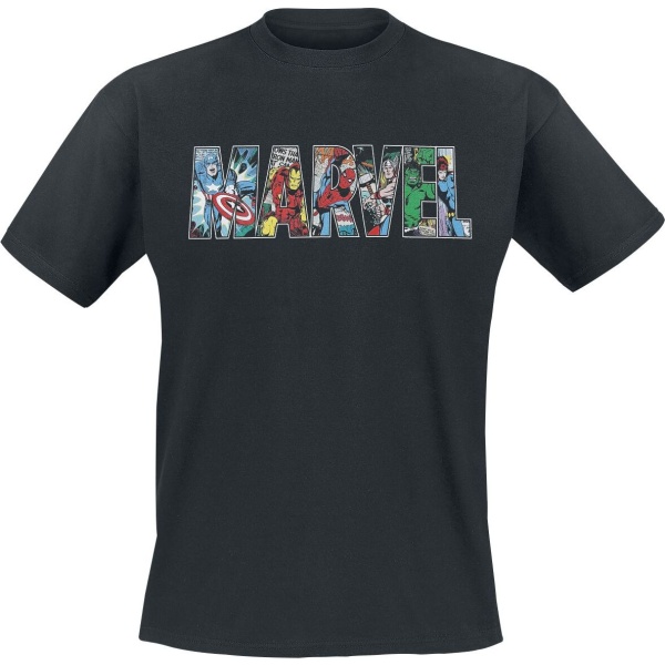 Marvel Character Logo Tričko černá - Merchstore.cz