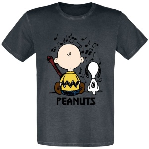 Peanuts Charlie Brown und Snoopy Tričko černá - Merchstore.cz